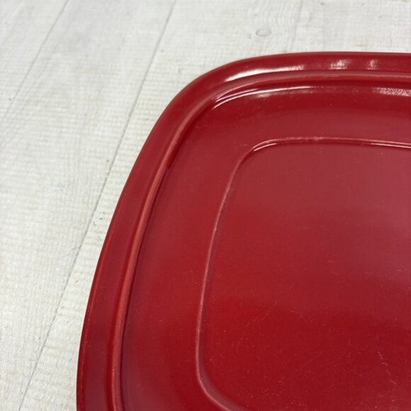 Home Trends CANOPY RED Cranberry Embossed Square Porcelain Salad Plates Set of 4 - Picture 12 of 16